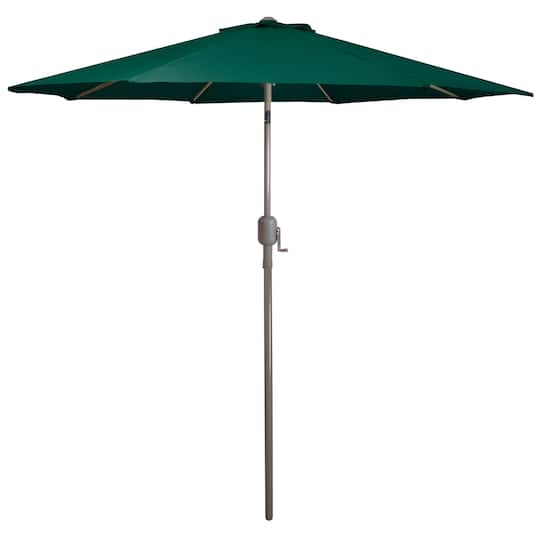 9Ft Outdoor Patio Market Umbrella with Hand Crank & Tilt By Northlight in Hunter Green/Brown | 9ft x 8ft | Michaels®